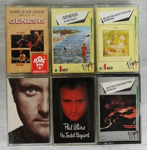 GENESIS + PHIL COLLINS - LOTTO DI 6 MUSICASSETTE - Foto 1 di 2