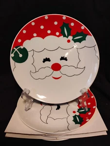 Vintage Santa Face Dessert Plates 4 AMC New York Porcelain Crafted in Japan 7.5” - Picture 1 of 6