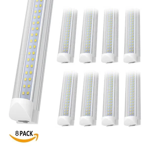 8PCS T8 8FT LED Tube Light Fixtures Warehouse Workshop Garage 8' Shop Lights 72W - Picture 1 of 18