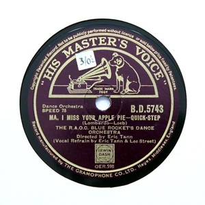 R.A.O.C. BLUE ROCKETS DANCE ORCH "Ma I Miss Your Apple Pie" 1942 (E+) HMV [78] - Picture 1 of 1