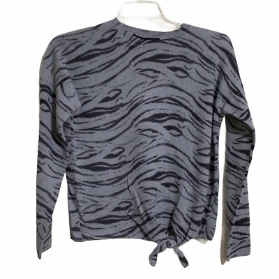 Suéter 360 Cashmere Corbata Frontal Cachemira Azul Gris Estampado Animal Foto 1 de 4