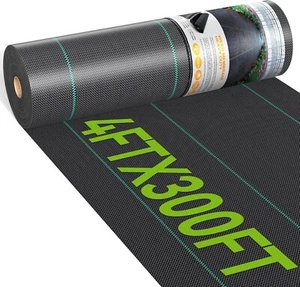 4ftx300ft Weed Barrier Landscape Fabric Heavy Duty, Woven Weed Control Cloth, - Picture 1 of 7