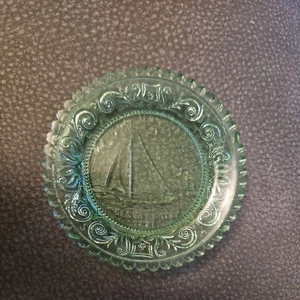 Pre-Owned Pairpoint Cup Plate Sloop Polly 1827 Light Green U269 - Picture 1 of 3