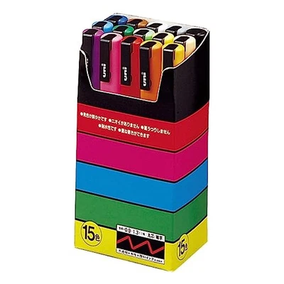 posca mitsubishi pencil water-based pen posca fine tip round tip 15color PC3M15C - Image 1 of 4