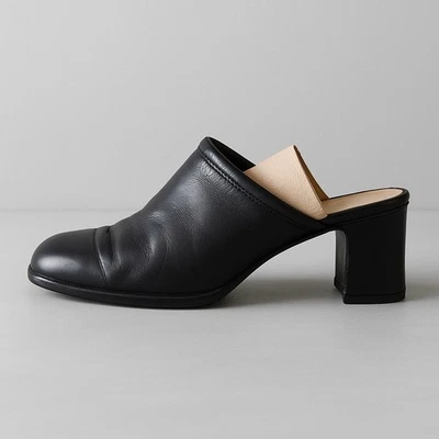 Винтажные Y2K El Cuco Черные Кожаные Мулы ЕС 39 - Готический Гранж Байкер Ведьма Ретро - Изображение 1 из 4