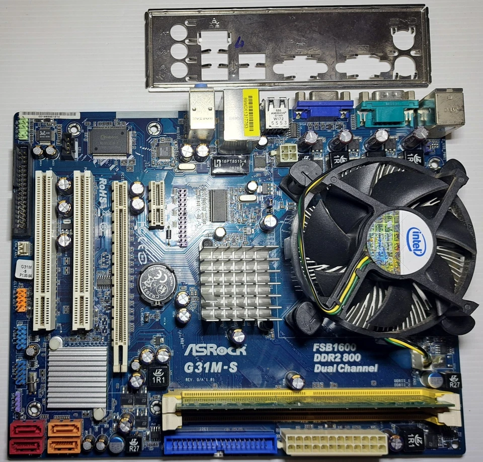 Scheda Madre Asrock G31M-S Rev. 1.01 con CPU Intel 775 Dual Core e Ram - Immagine 1 di 1