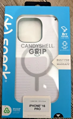 Empuñadura Speck iPhone 16 PRO CandyShell con MagSafe en blanco y negro - ¡NUEVA!! Foto 1 de 2