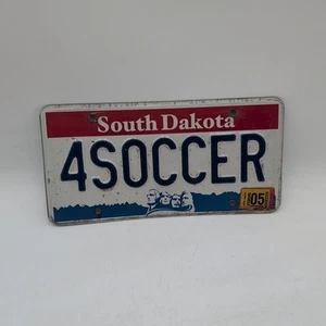 Vanity Soccer License Plate 4SOCCER Real South Dakota Customized 2005 2006 - Picture 1 of 4