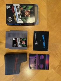 Donkey Kong 3 NES CIB Great Condition Early Print 5 Screw Hangtab Box NON REV A