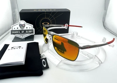 OAKLEY EJECTOR MATTE GUNMETAL DUCATI RED W/ PRIZM RUBY SUNGLASSES OO4142-02 - Image 1 of 4