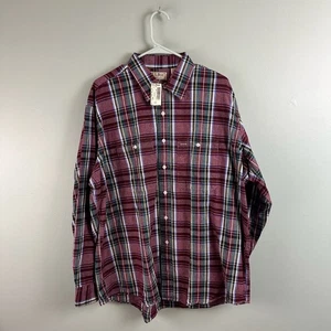 VTG LL Bean Mens Plaid Button Shirt XL Freeport Maine USA Made Long Sleeve NEW - Picture 1 of 10
