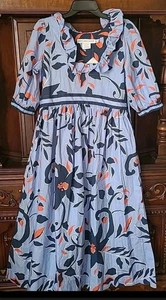 Nuevo Con Etiquetas Talla M l Gretchen Scott Verano Midi Vestido Precioso Azul - Imagen 1 de 4
