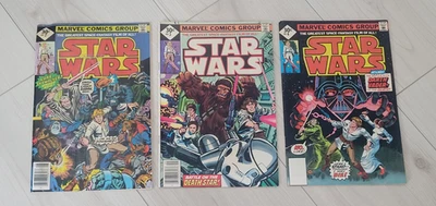 1977 Marvel Star Wars #2, #3, #4 ... 30 Cents Whitman 3 Comic Lot ... DAMAGED - Image 1 of 4