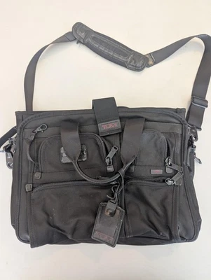 Tumi 26141DH Black Ballistic Nylon Laptop Briefcase Messenger Bag Shoulder Strap - Image 1 of 4