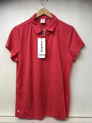 Polo de golf Macy para mujer Daily Sports con cremallera de estrás rojo sangría XL NUEVO CON ETIQUETAS Foto 1 de 4
