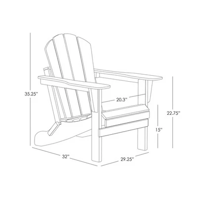 Laguna Hdpe Todo Clima Exterior Patio Plegable Adirondack Foto 1 de 4