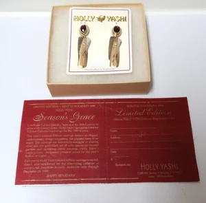 Orecchini Natalizi NOS Holly Yashi Firmati 1999 "Season's Grace" Edizione Limitata - Foto 1 di 12
