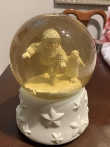 Rare Vintage Department 56 Snowbabies Musical Waterglobe "Skate with Me" - Bild 1 von 6