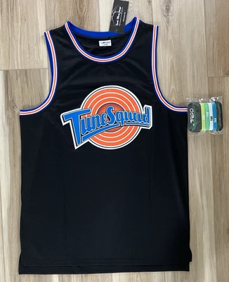 Camiseta deportiva de baloncesto FLGO grande para hombre Taz Tune Squad negra/pulseras brillantes nocturnas NUEVA Foto 1 de 4
