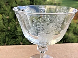 Signed Heisey Renaissance Cocktails 4” Set (7) 1918-39 Acid Etch Elegant Depress - Picture 1 of 6