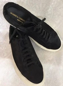 Woman By Common Projects Tennis Shoe Black Calf Hair Size 39 New - Picture 1 of 7