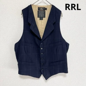 RRL Double RL Three Star MADE IN USA Collared Vest Check Free Shipping - Picture 1 of 10