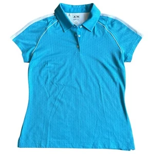 Adidas Golf Climacool Polo Shirt Womens Sz Medium Blue Short Sleeve Top Stretch - Picture 1 of 7