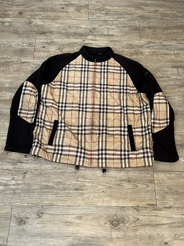 RARA Giacca con Cerniera Burberry Nero Pile Check Esterno L MAUNA KEA Golf