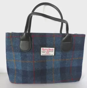 Glen Appin of Scotland Harris Tweed klassische Handtasche Geldbörse Schultasche blau gewebt - Bild 1 von 11