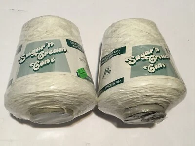 New Sealed Lily Sugar 'n Cream Cotton Cone Yarn,  White,  100% Cotton Lot #04206 - Image 1 of 3
