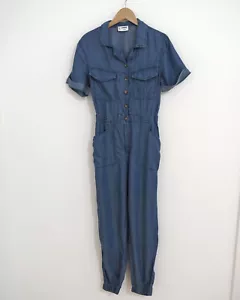 Tally Weijl Womens Denim Jumpsuit Size 34-36 Coverall Short Sleeve ZD399 - Picture 1 of 3