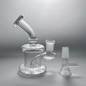 Premium 4.5" Mini Clear Glass Bong Diffused Perc Water Pipe Hookah Bubbler 14mm - Picture 1 of 7