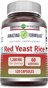 Amazing Formulas Red Yeast Rice 1200Mg Capsules Supplement, Non-Gmo, Gluten Free - Picture 1 of 14