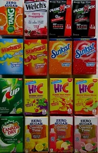 Singles To Go Sugar Free Drink Mix Pick 1: Sunkist, Hi-C, Tang, Pure Kick & More - Picture 1 of 43