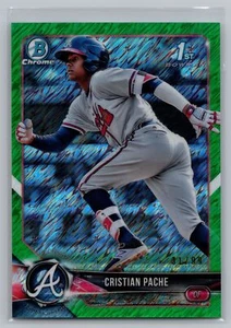 2018 Bowman Cristian Pache Chrome Prospects Green Shimmer Refractor #/99 #BCP46 - Picture 1 of 2