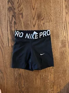 EUC Women's SMALL Nike Pro A09975 Dri-Fit Black Compression Tight Fit Shorts - Picture 1 of 2