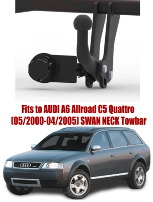 Swan Neck Tow Bar For AUDI A6 Allroad C5 Quattro (2000-2005) & 7 Pin Kit - A055 — 第 1/4 张图片
