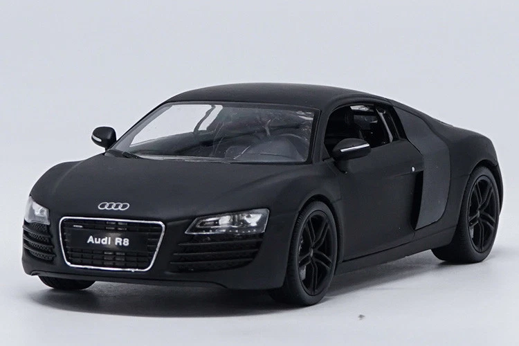 Welly 1:24 Audi R8 Matte Black Diecast Model Car New in Box - Image 1 of 4