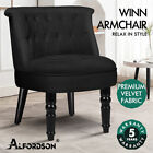 Alfordson Armchair Velvet Accent Lounge Chair Sofa Couch Fabric Seat Wood