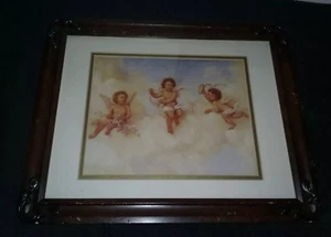 Vintage Framed Cherub Angels Print - Picture 1 of 8