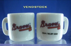 ATLANTA BRAVES MINI CERAMIC MUG CUP 1.25" TALL NEW MLB BASEBALL TWO SIDES - Picture 1 of 1