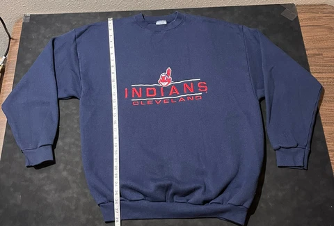 Cleveland Indians Vintage Crewneck Logo 7 Sweatshirt XL USA MLB 90s Embroidered Cover
