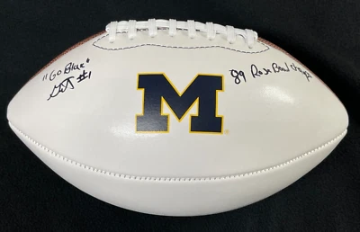 Greg McMurtry Signed & Dual Inscribed Michigan Wolverines Football JSA COA - Image 1 of 3