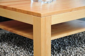 Couchtisch Erle 60x60 massiv Holz Zarge bündig auf Maß Echtholz mit/ohne Ablage - Bild 1 von 11