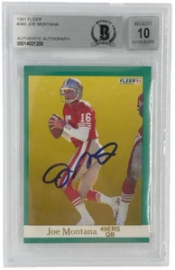 San Francisco 49ers Joe Montana Autographed 91 Fleer #360 Beckett - Picture 1 of 2