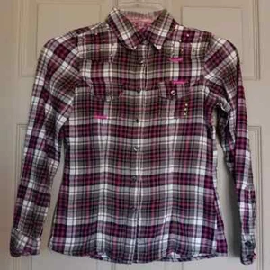 Mudd Girl's 100% Cotton Embellished Button Down Shirt - Medium 10/12 - Picture 1 of 8