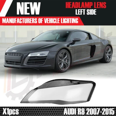 PARA AUDI R8 LADO PASAJERO IZQUIERDO FARO DELANTERO CUBIERTA LENTE 2007-2015 UK Foto 1 de 4