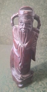 Vintage Japanese Hand Carved Wooden Figurine - Picture 1 of 17