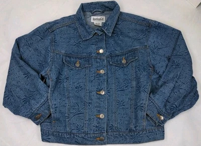 American Girl Denim Jacket For Kids Size Medium Patch Logo Blue - Image 1 of 4