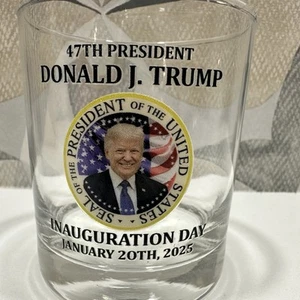Trump 01/20/2025 Inauguration Whiskey Glass 11 Oz Trump Inauguration - Picture 1 of 4